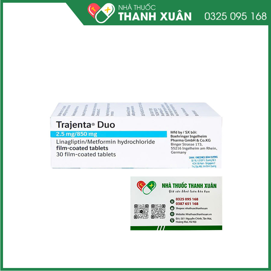 Trajenta Duo 2,5mg/850mg thuốc điều trị đái tháo đường tuýp 2